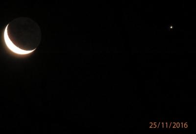 Koniunkcja Księżyc i Jowisz 25.11.2016