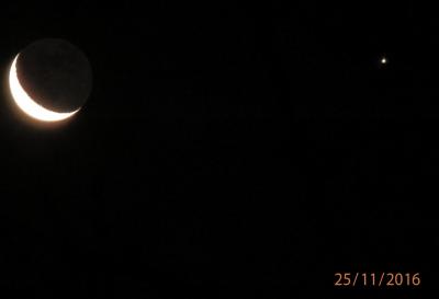 Koniunkcja Księżyc i Jowisz 25.11.2016