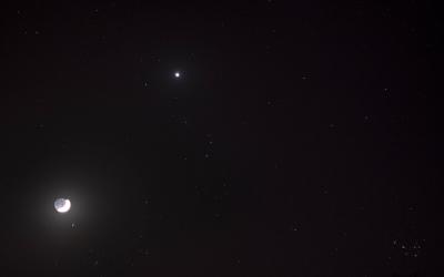 Wenus, Księżyc, Aldebaran i Plejady