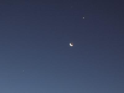 Koniunkcja Księżyca z Wenus, Jowiszem i Marsem. 9.10.2015. Godzina 6-10 