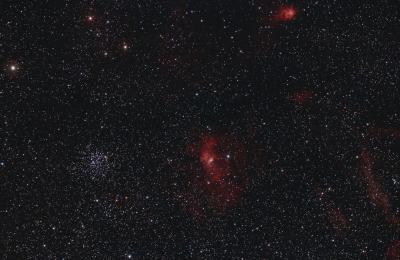 NGC 7635, M52 (NGC 7654), NGC 7538