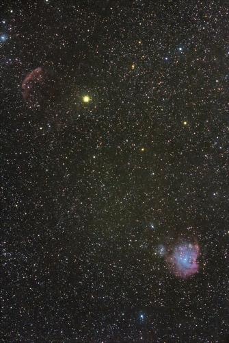 Mgławice IC443 Meduza i NGC2175 Głowa Małpy